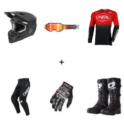 Мотокрос комплект O'NEAL MAYHEM HEXX BLACK/RED V.25- 6 части Мотокрос комплект O'NEAL MAYHEM HEXX BLACK/RED V.25- 6 части