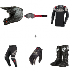 Мотокрос комплект O'NEAL PRODIGY FIVE FOUR BLACK/GRAY V.25- 6 части