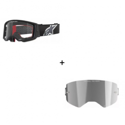 Комплект мотокрос очила ALPINESTARS SUPERTECH + плака