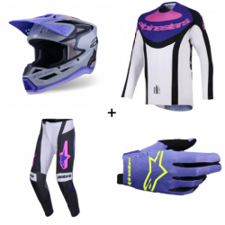 Мотокрос екипировка ALPINESTARS SM3 PURPLE/WHITE - 4 броя Мотокрос екипировка ALPINESTARS SM3 PURPLE/WHITE - 4 броя