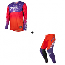 Мотокрос  екипировка O'NEAL MAYHEM HEXX ORANGE/PURPLE V.26 -  2 части 
