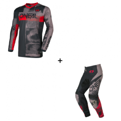 Мотокрос екипировка O`NEAL ELEMENT ROLLER GRAY/RED V.26 - 2 части 