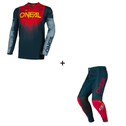 Мотокрос екипировка O'NEAL HARDWEAR SWIPE NAVY BLUE/RED V.26 - 2 части 