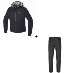Мото екип SPIDI Hoodie Armor H2Out Black -  2 части