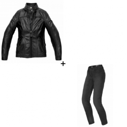 Дамски мото екип SPIDI MACK LADY Black - 2 части