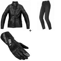 Дамски мото екип SPIDI MACK LADY Black - 3 части