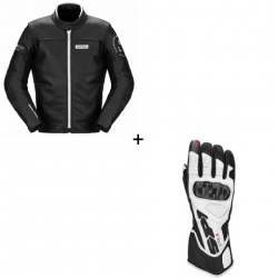 Кожен мото екип SPIDI Genesis Black/White - 2 части