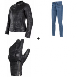 Дамски кожен комплект JOHN DOE 4W ADINA LEATHER BK - 3 части