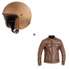 Комплект каска Premier Vintage Platinum Edition BROWN - 2 части