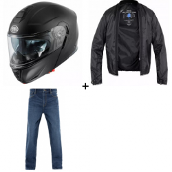 Комплект модуларна каска  PREMIER GENIUS EVO MATT BLACK - 3 части