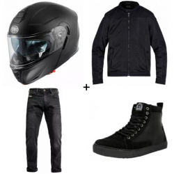 Комплект модуларна каска PREMIER GENIUS EVO MATT BLACK - 4 части