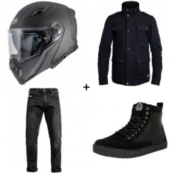 Комплект модуларна каска Premier Landcruiser U9BM BLACK - 4 части