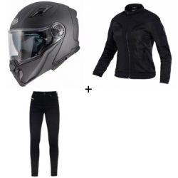 Дамски комплект модуларна каска Premier Landcruiser U9BM BLACK - 3 части