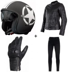 Дамски комплект каска PREMIER Vintage Star SG 9BM - 4 части 