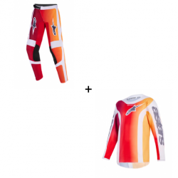 Детски мотокрос екип ALPINESTARS FLUID PORTL RED/GRAY - 2 части