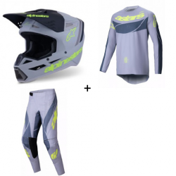 Мотокрос екип ALPINESTARS SM3 RADIUM GRAY/BLK/YL - 3 части
