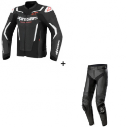 Кожен мото екип ALPINESTARS GP FORCE V2 AIR BK/WHT - 2 части Кожен мото екип ALPINESTARS GP FORCE V2 AIR BK/WHT - 2 части