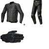 Кожен мото екип ALPINESTARS DUSK BLACK - 3 части