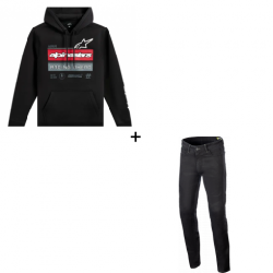 Комплект мото суитшърт ALPINESTARS HARKEN BLACK - 2 части Комплект мото суитшърт ALPINESTARS HARKEN BLACK - 2 части