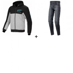 Мото комплект ALPINESTARS CHROME V2 SPORT BK/GY/TQ - 3 части