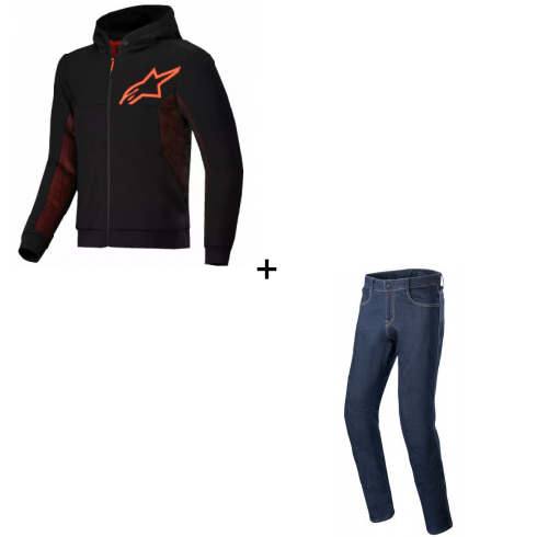 Комплект мото суитшърт ALPINESTARS CHROME V2 BLK/RED - 2 части Комплект мото суитшърт ALPINESTARS CHROME V2 BLK/RED - 2 части