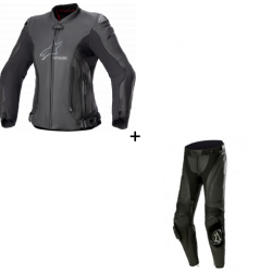 Дамски кожен комплект ALPINESTARS Stella GP Plus R V4 BLK - 2 части
