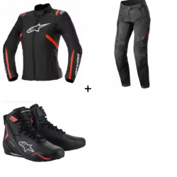 Комплект дамско яке ALPINESTARS ALPINESTARS STELLA T-SPS v2 WP BLK/WHT/RD - 3 части