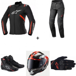 Комплект дамско яке ALPINESTARS ALPINESTARS STELLA T-SPS v2 WP BLK/WHT/RD - 5 части