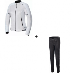 Комплект дамско лятно мото яке ALPINESTARS STELLA C-1 AIR SILVER - 2 части Комплект дамско лятно мото яке ALPINESTARS STELLA C-1 AIR SILVER - 2 части