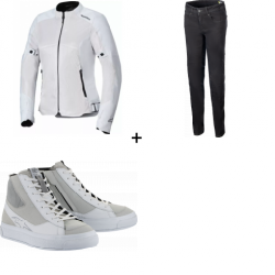 Комплект дамско лятно мото яке ALPINESTARS STELLA C-1 AIR SILVER - 3 части Комплект дамско лятно мото яке ALPINESTARS STELLA C-1 AIR SILVER - 3 части