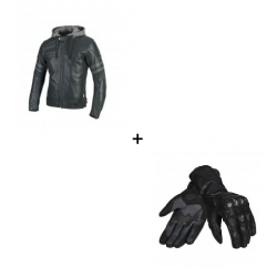 Комплект кожено мото яке SECA HORNET II BLACK - 2 части