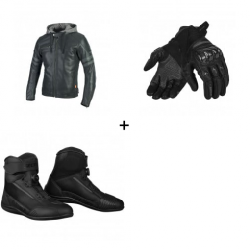 Комплект кожено мото яке SECA HORNET II BLACK - 3 части