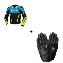 Кожено мото яке SECA HOOLIGAN BLUE/FLUO YELLOW - 2 части Кожено мото яке SECA HOOLIGAN BLUE/FLUO YELLOW - 2 части