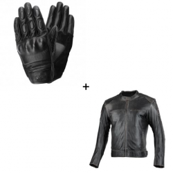 Комплект кожено яке SECA AVIATOR II BLACK - 2 части