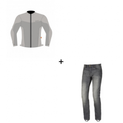Комплект текстилно мото яке SECA SUPERLITE GREY - 2 части