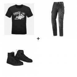 Комплект мото тениска SECA GARAGE BLACK- 3 части