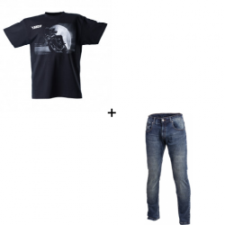 Комплект мото тениска SECA MOON BLACK - 2 части