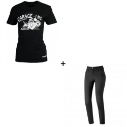 Комплект дамска мото тениска SECA GARAGE BLACK - 2 части Комплект дамска мото тениска SECA GARAGE BLACK - 2 части