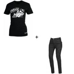 Комплект дамска мото тениска SECA GARAGE BLACK - 2 части Комплект дамска мото тениска SECA GARAGE BLACK - 2 части