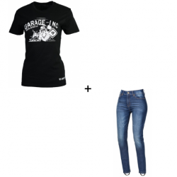 Комплект дамска мото тениска SECA GARAGE BLACK - 2 части Комплект дамска мото тениска SECA GARAGE BLACK - 2 части