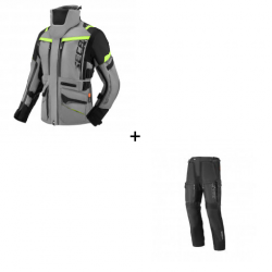 Мото комплект ДАМСКО ТЕКСТИЛНО ЯКЕ SECA ARRAKIS III TITANIUM/NEON YELLOW - 2 части