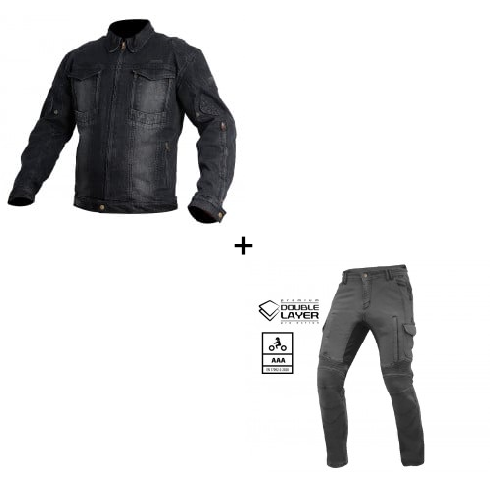 Мото комплект Trilobite 2095 Parado Tech-Air compatible BLACK - 2 части Мото комплект Trilobite 2095 Parado Tech-Air compatible BLACK - 2 части