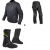 Комплект текстилно мото яке A-PRO PHASER BLACK - 3 части thumb