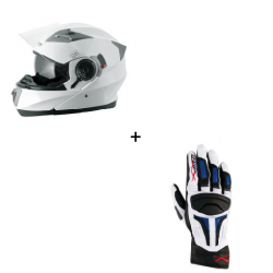 Комплект отваряема каска A-PRO LANCER WHITE - 2 части