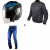 Комплект скутер каска APRO YORK MATT BLUE - 3 части thumb