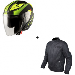 Комплект скутер каска APRO YORK MATT YELLOW - 2 части