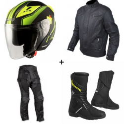 Комплект скутер каска APRO YORK MATT YELLOW - 4 части