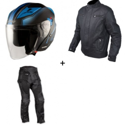 Комплект скутер каска APRO YORK MATT BLUE - 3 части