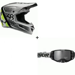 Комплект мотокрос каска THOR REFLEX SPORT RIOT GRAY/ACID MIPS - 2 части Комплект мотокрос каска THOR REFLEX SPORT RIOT GRAY/ACID MIPS - 2 части