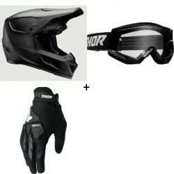 Комплект мотокрос каска THOR REFLEX SPORT CARBON STEALTH MIPS - 3 части